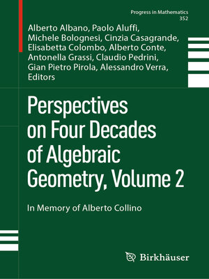 cover image of Perspectives on Four Decades of Algebraic Geometry, Volume 2